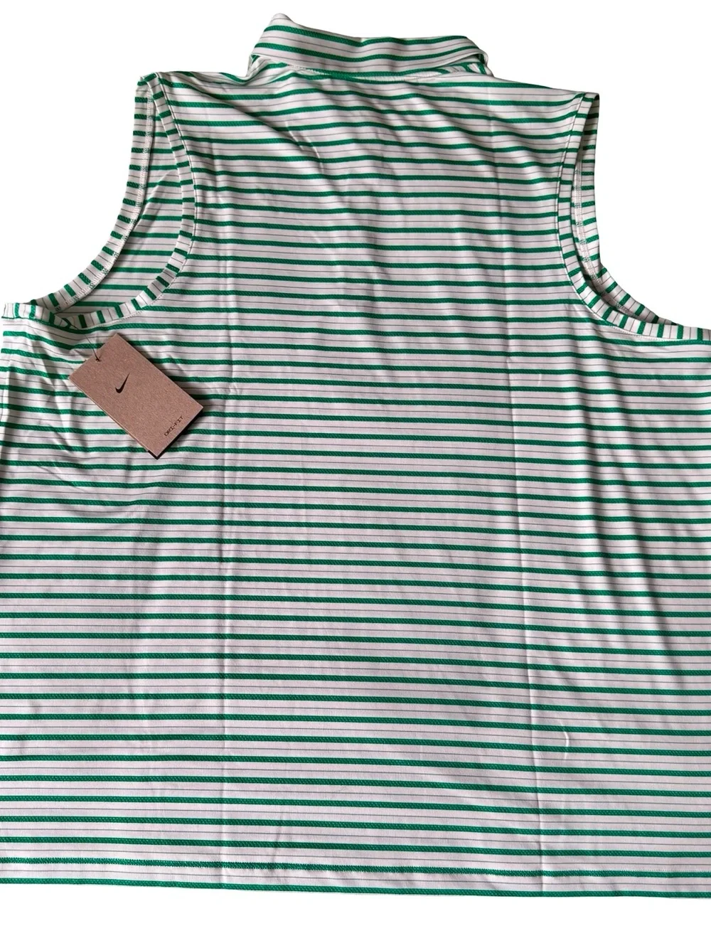 NWT Nike Women's Dri-Fit Victory Sleeveless Green Striped Golf Polo Size XXL